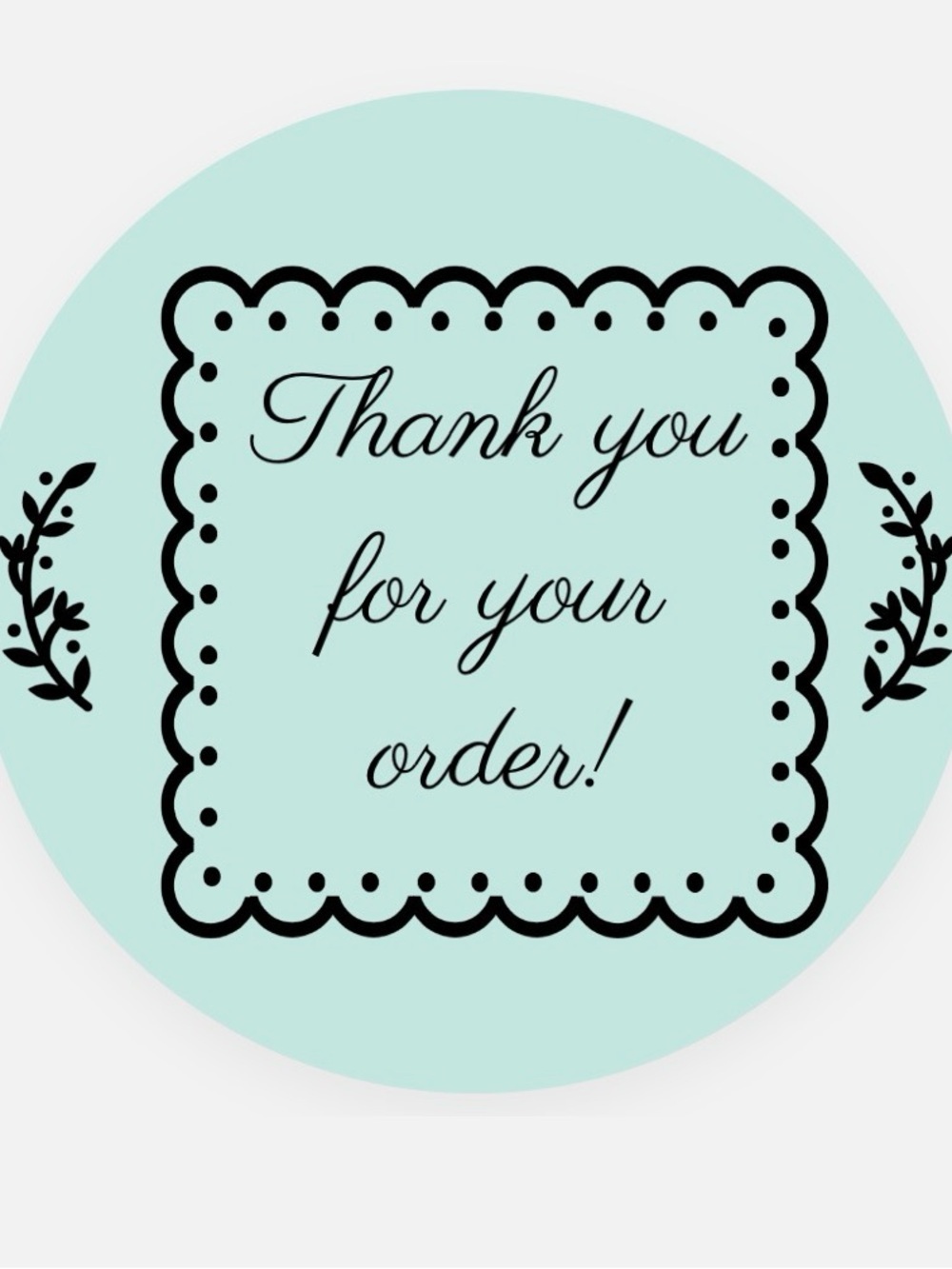 200 Transparent Thank You Order Sticker